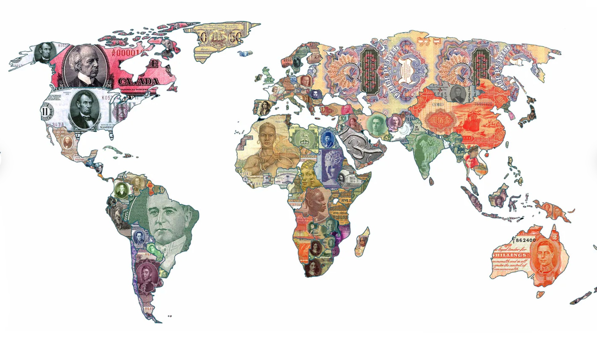 Welt Währungskarte